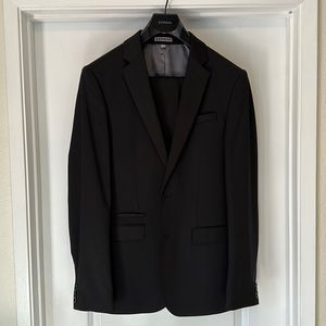 Express Photographer Black Fitted Men’s Suit 38R Jacket 31x30 Pants